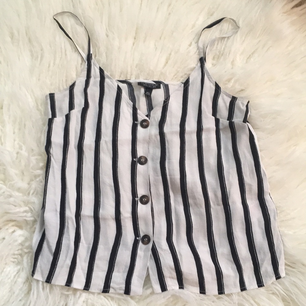 Top shop black and white striped Tank